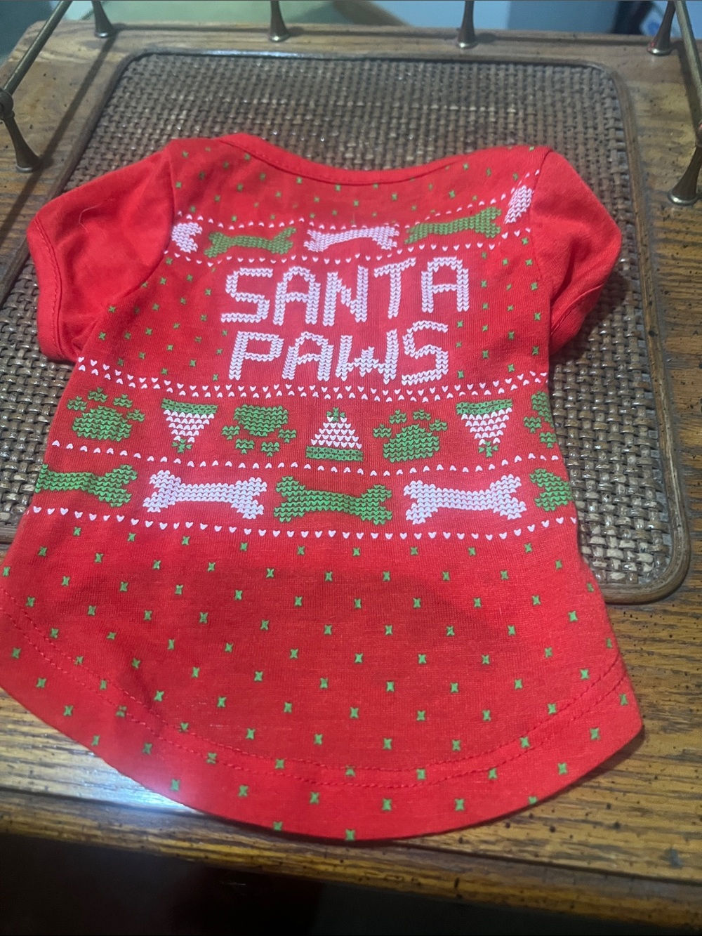 Red 'Santa Paws' Holiday Dog Tee